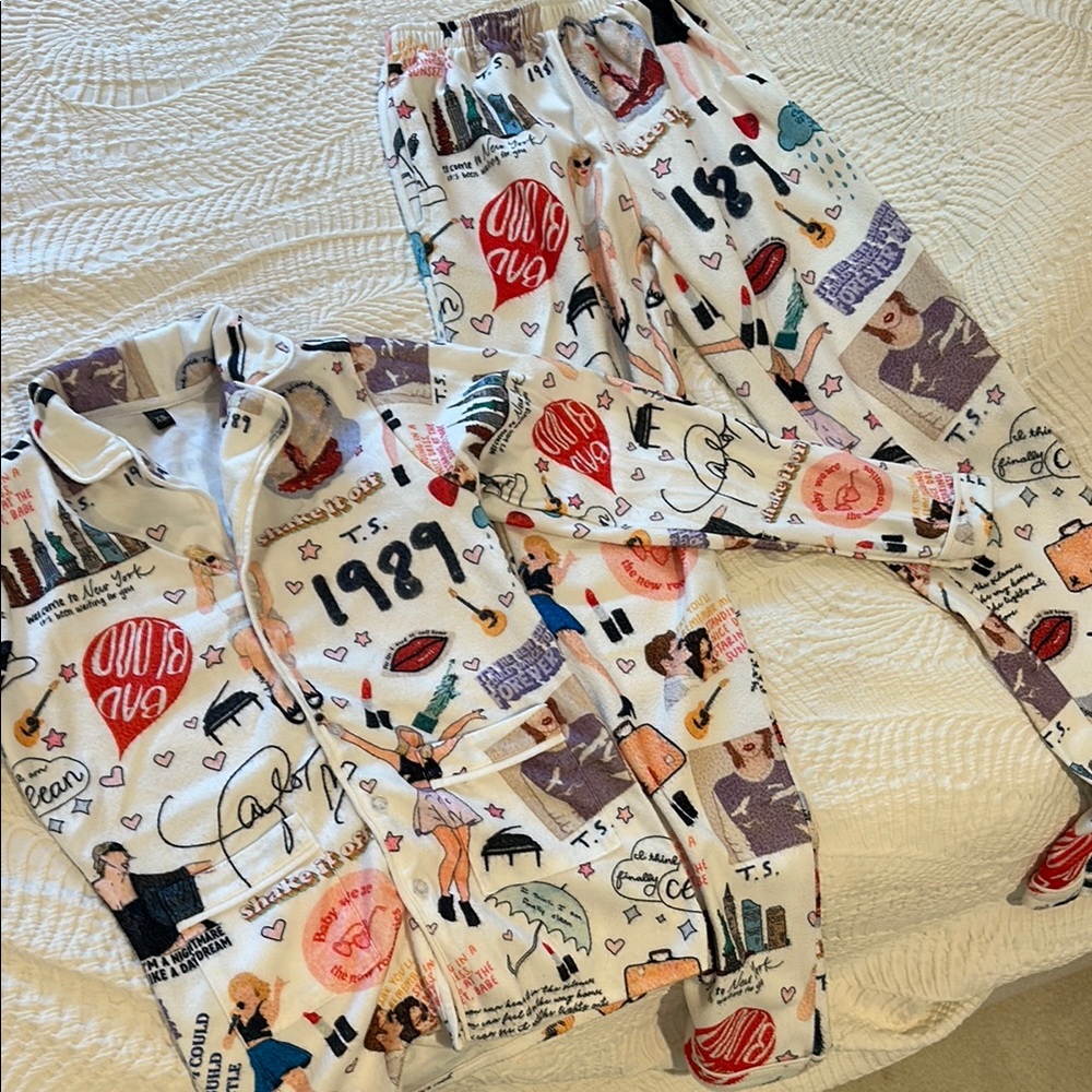 Taylor Swift inspired Pajama Set with Whimsical Print